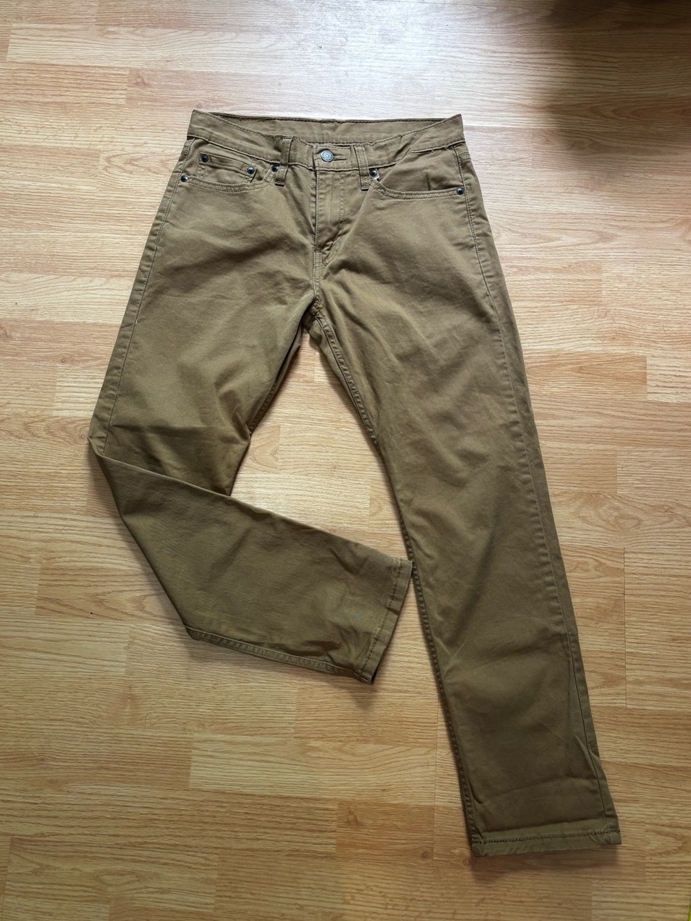Levi’s 502 khaki w29 l30 pants chino straight leg taper cotton blend